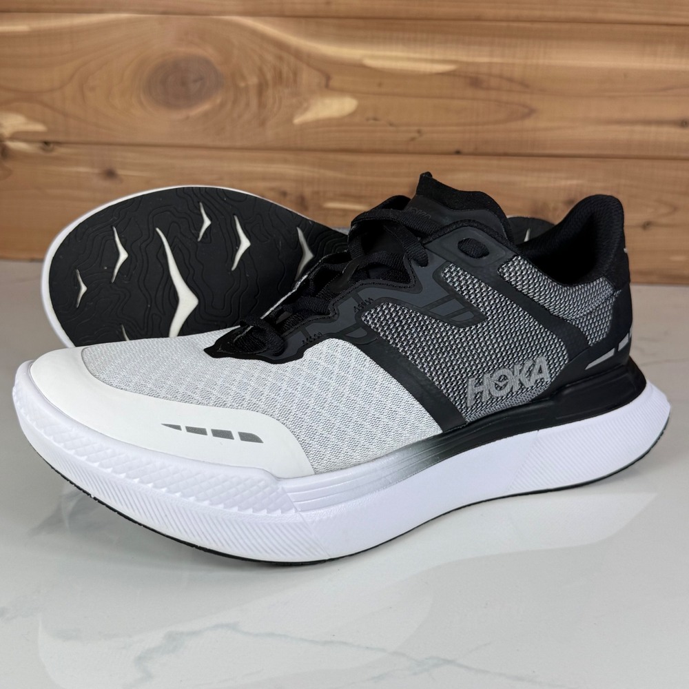 Hoka One One Transport X Black White Sneakers 1152450 BWHT Mens 8 Womens 9
